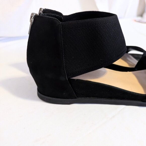 STEVEN by Steve Madden Natural Comfort Open Toe Low Heel Sandals Zip Up Size 9.5 - Picture 4 of 8
